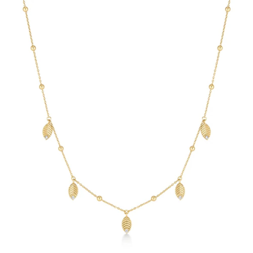 Ania Haie Gold Leaf Station Necklace