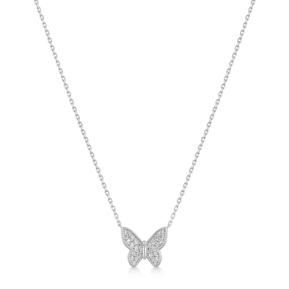 Ania Haie Silver Butterfly Pavé Necklace