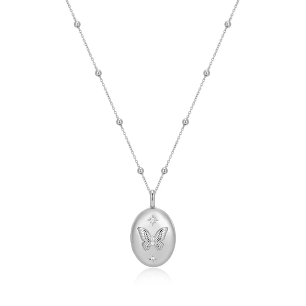 Ania Haie Silver Butterfly Locket Necklace