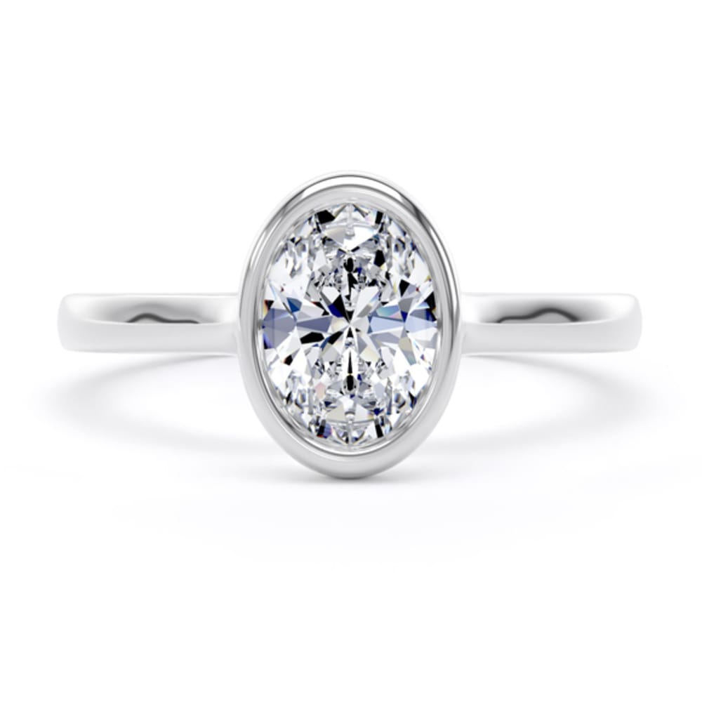 Platinum Lab Grown 1.42ct Oval Diamond Ring