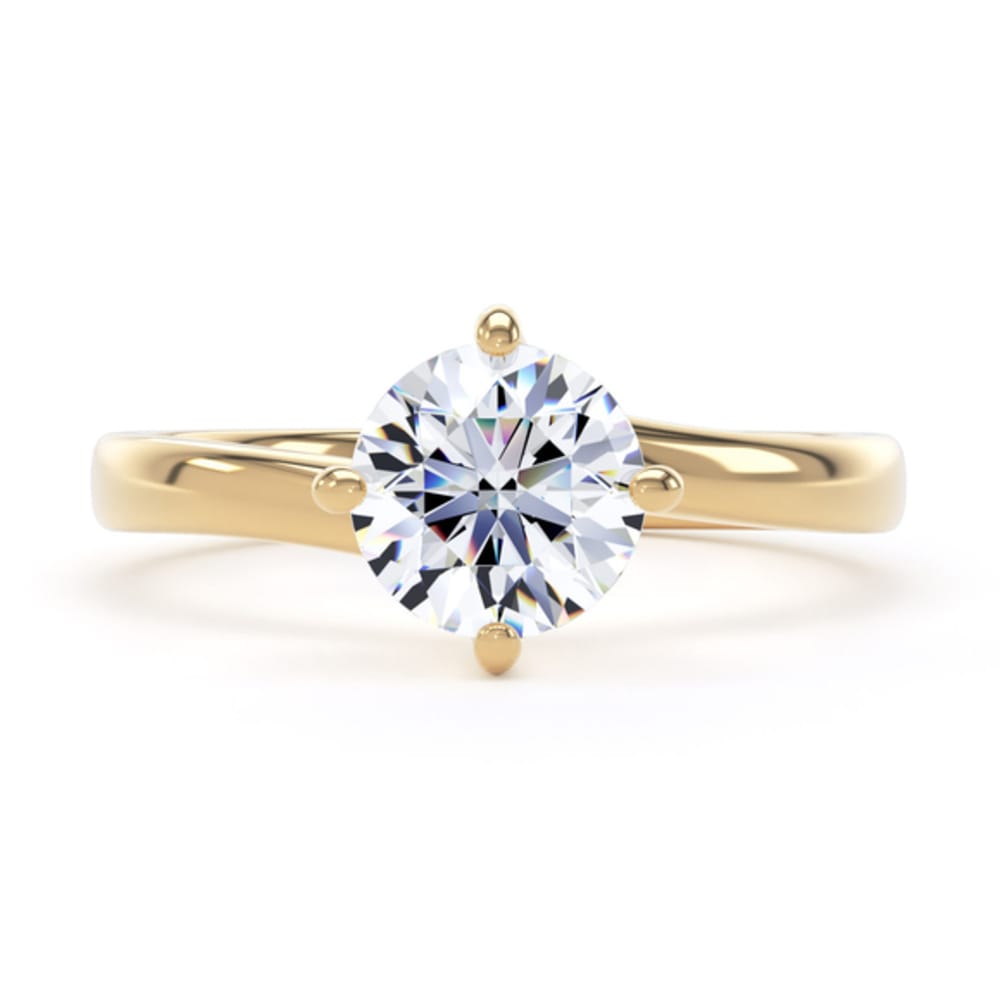 18ct Yellow Gold Lab Grown 1.20ct Round Diamond Ring