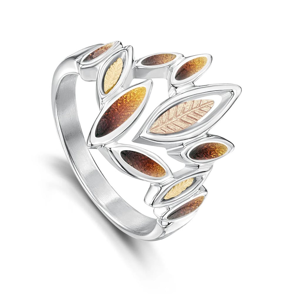 Sheila Fleet Seasons Silver Autumn Leaf Ring