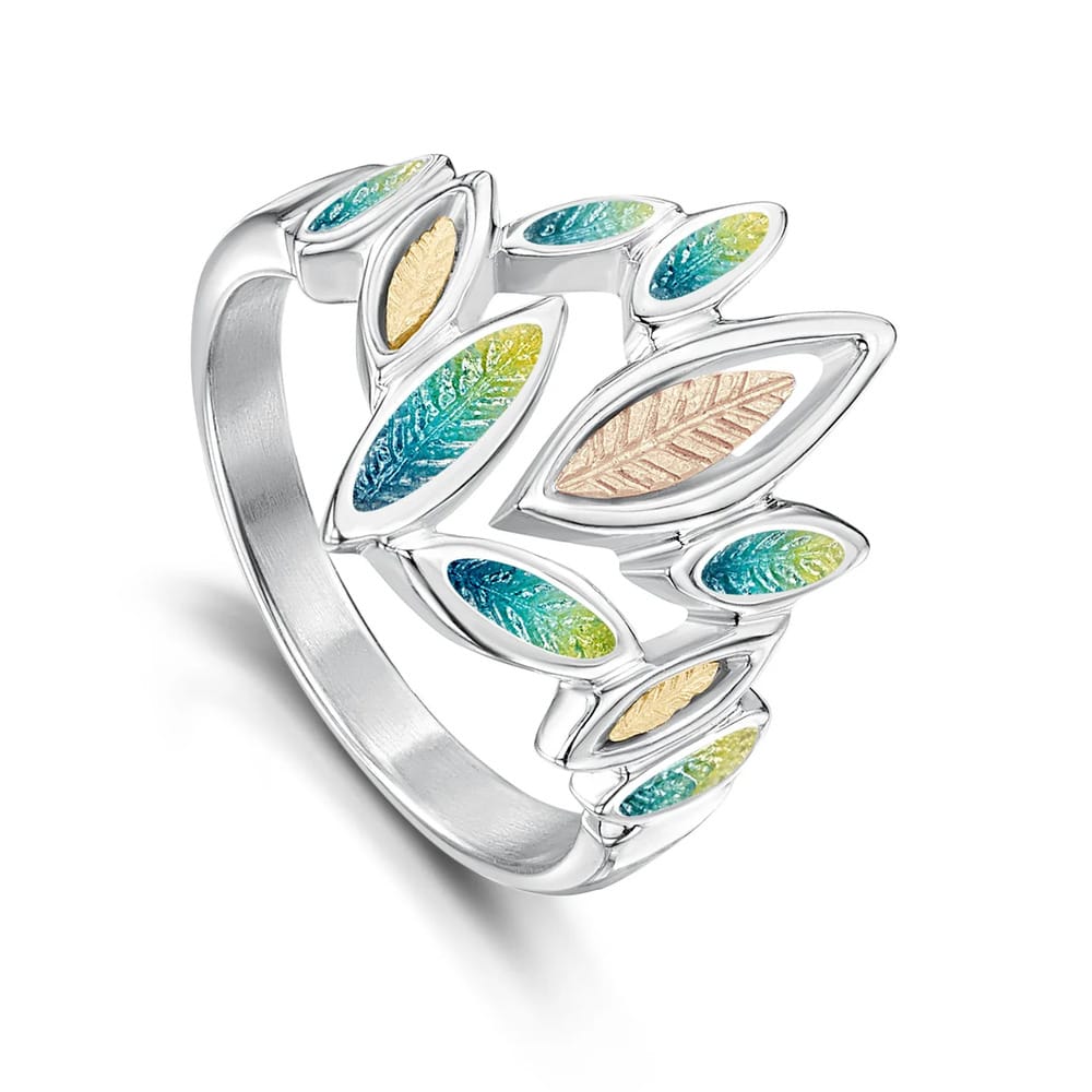 Sheila Fleet Seasons Silver Summer Leaf Ring