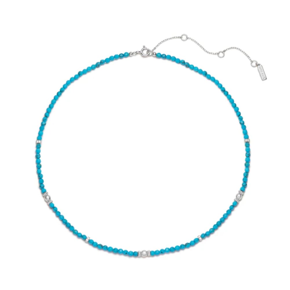 Ania Haie Silver Lab-Created Turquoise Beaded Necklace
