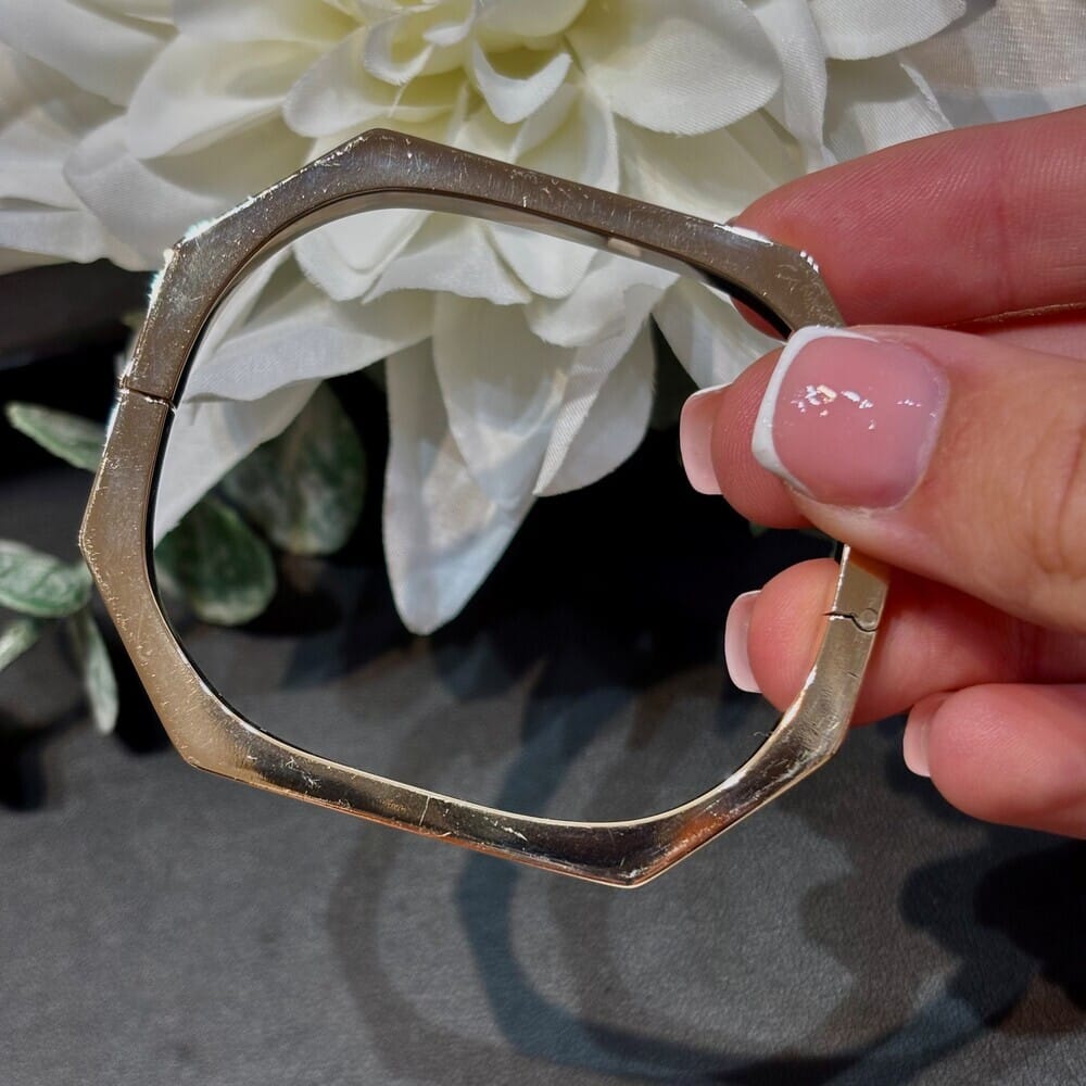 Pre-Owned 9ct Yellow Gold Octogon Bangle