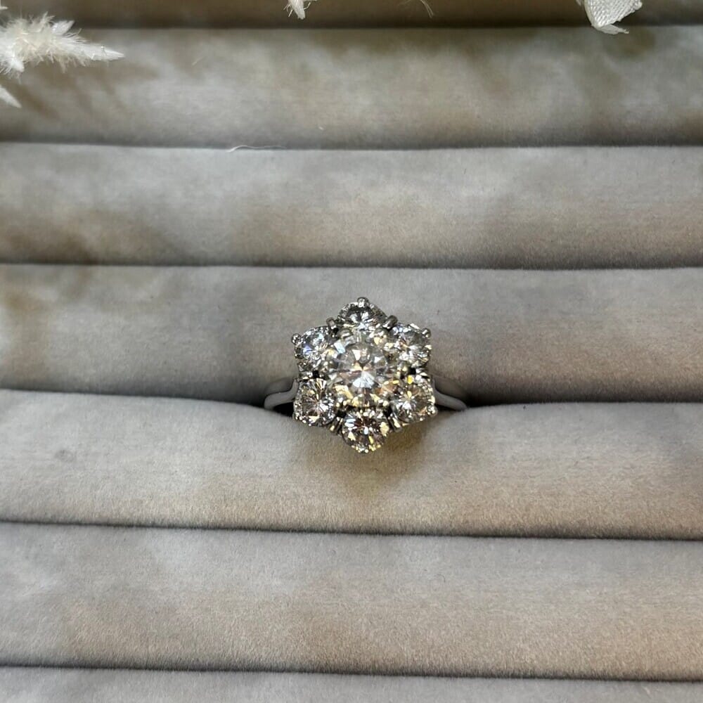 Pre-Owned 18ct White Gold Diamond Cluster Ring