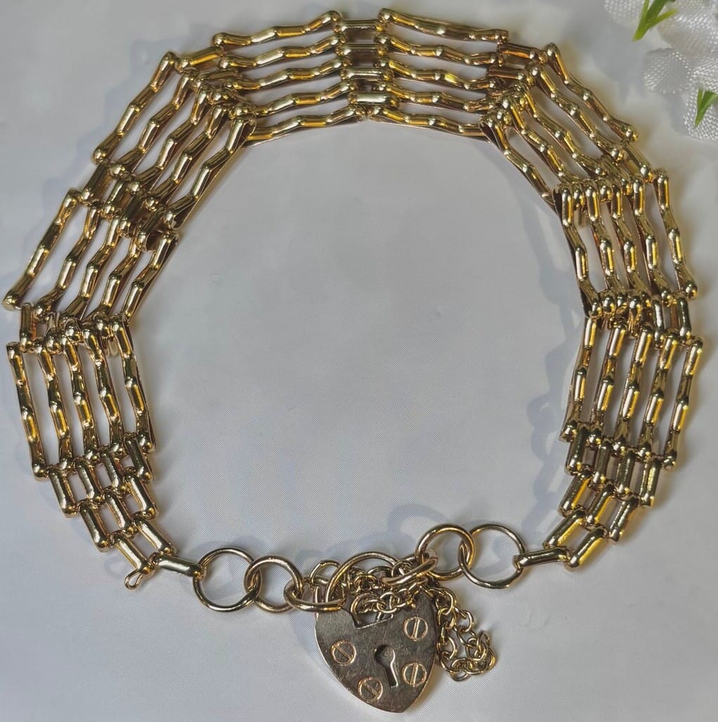 Pre-Owned 9ct Yellow Gold Gate Bracelet