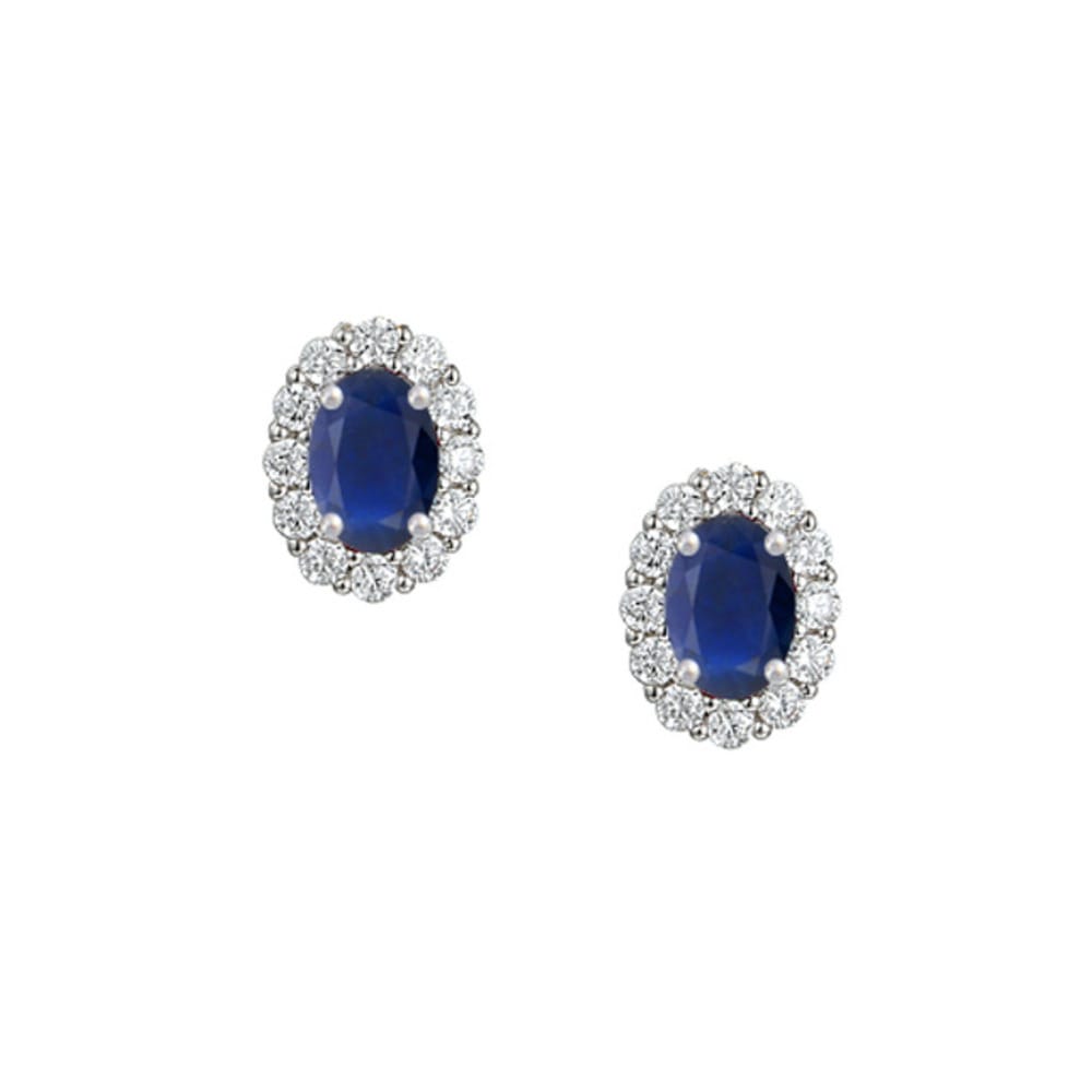 Amore Gold 9ct White Gold and Sapphire Stud Earrings