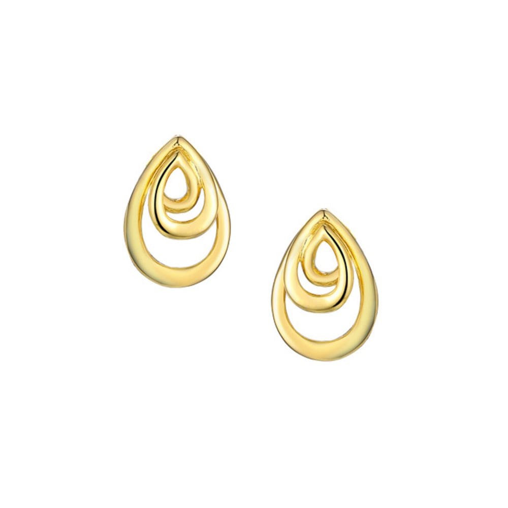 Amore Gold 9ct Yellow Gold Teardrop Stud Earrings