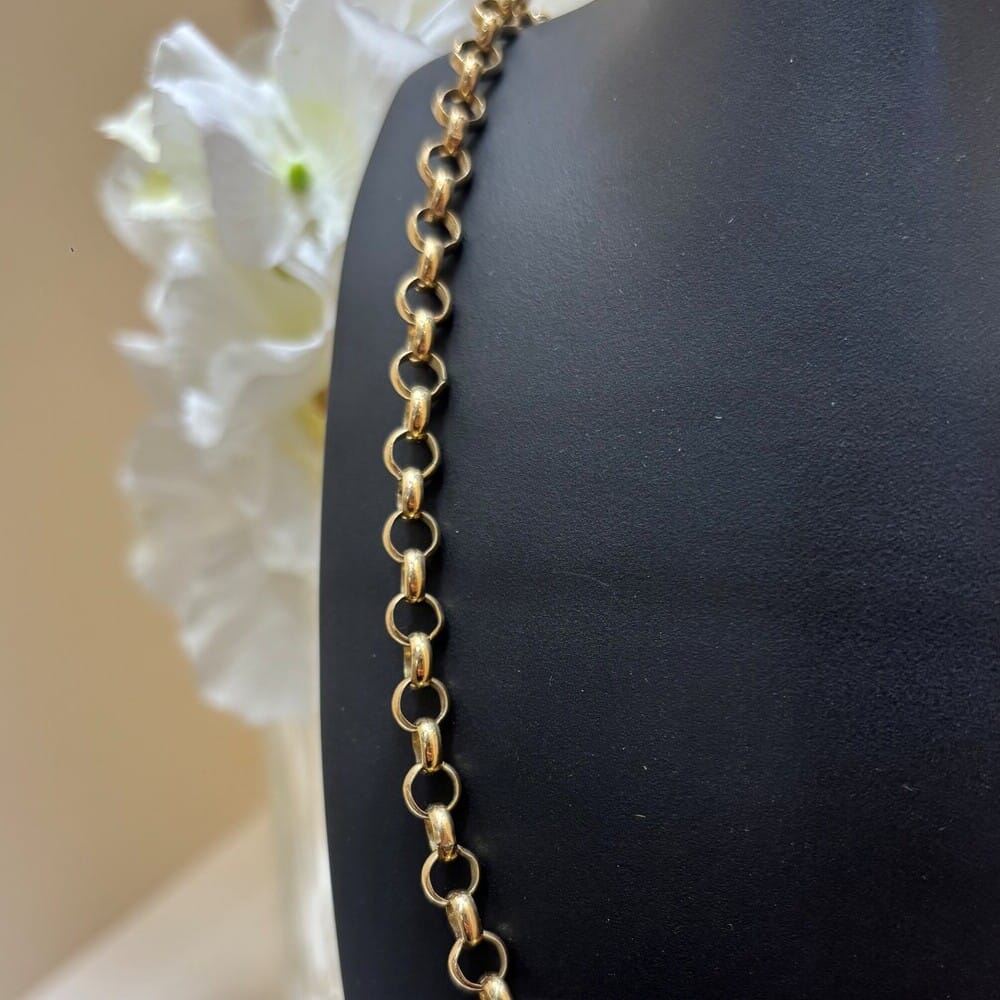 Pre-owned 9ct Yellow Gold Round Belcher Link Chain - Image 2