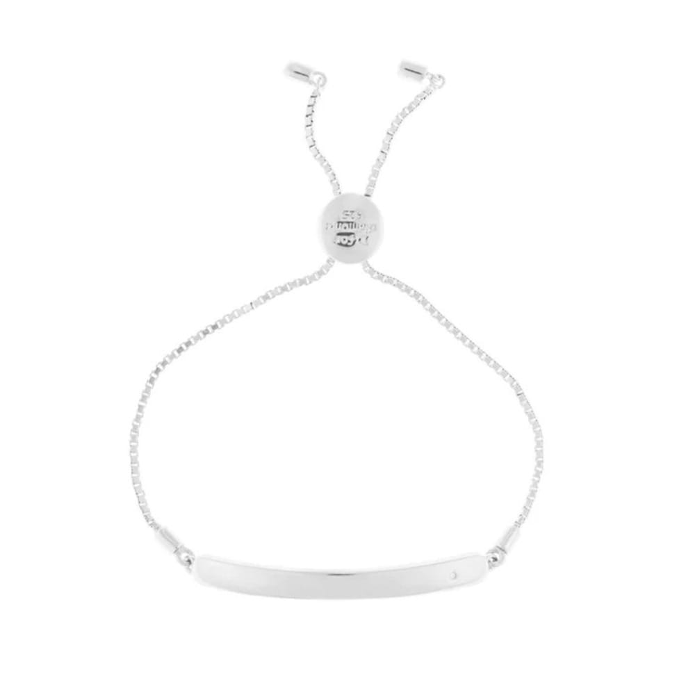 D For Diamond Childrens Sterling Silver And Diamond Plain ID Bar Bracelet - Image 4