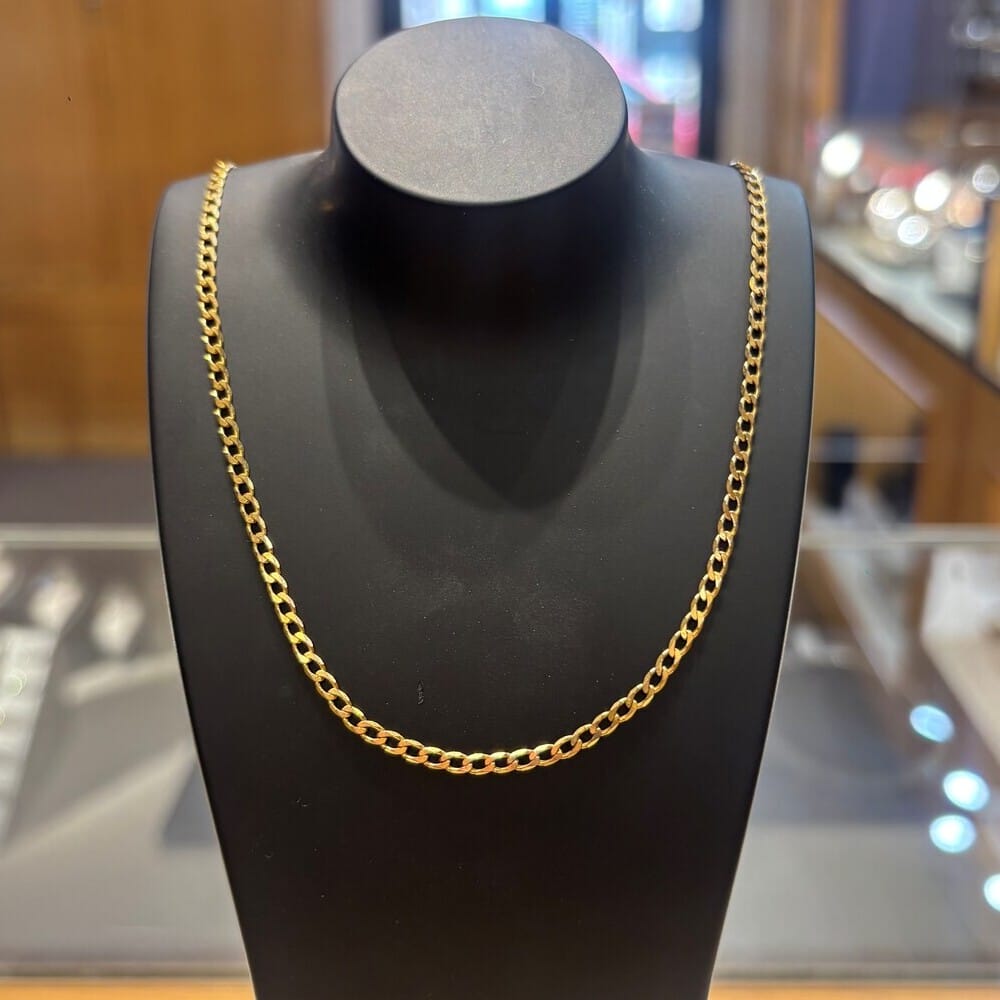 Pre-owned 9ct Yellow Gold Filed Curb Link Chain