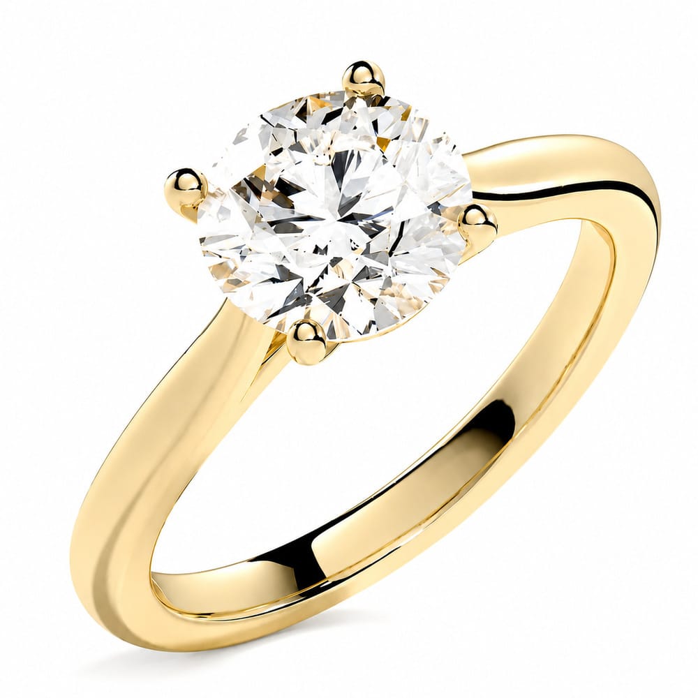 18ct Yellow Gold Lab Grown Round Brilliant Cut Ring