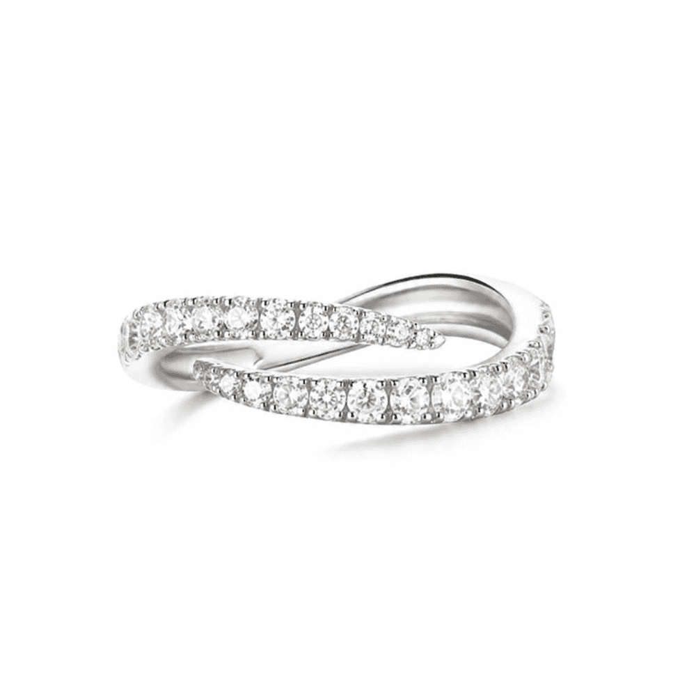 Silver Spiral Pavé Adjustable Ring Ania Haie