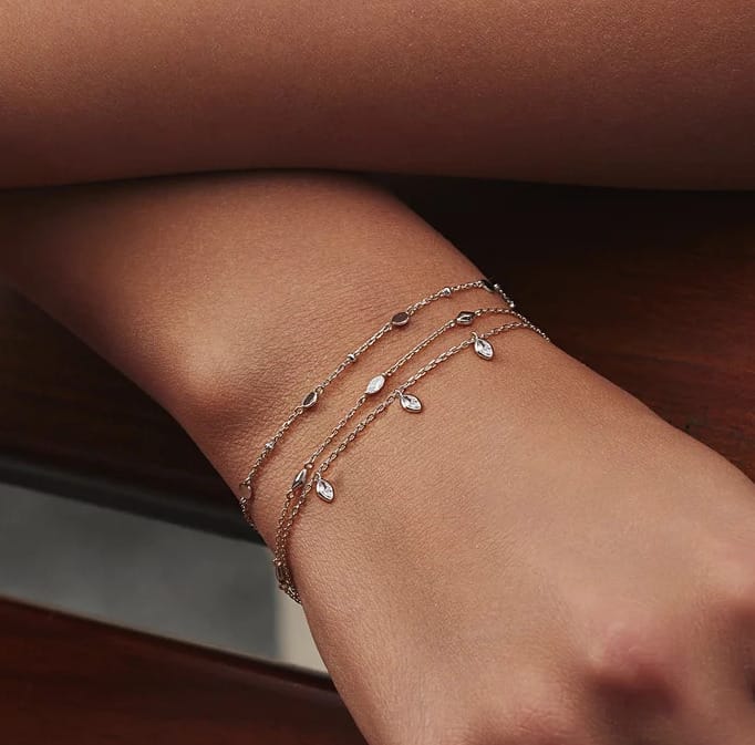 Ania Haie Silver Sparkling Triple Station Bracelet - Image 2