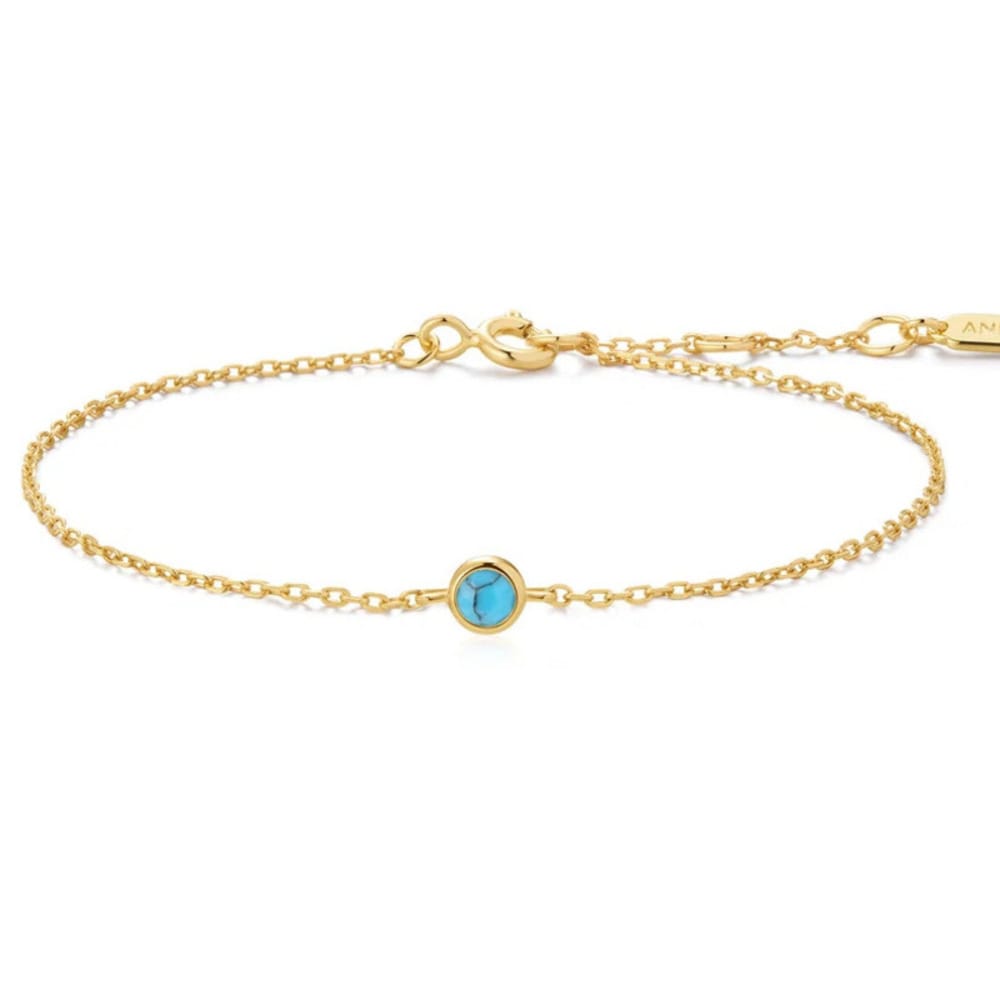 Ania Haie Gold Bezel-Set Lab-Created Turquoise Solitaire Bracelet