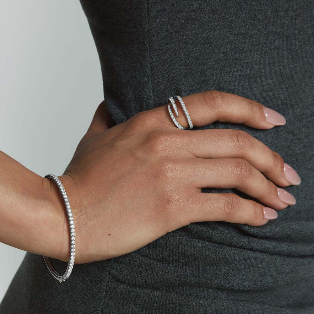 Silver Spiral Pavé Adjustable Ring Ania Haie - Image 2