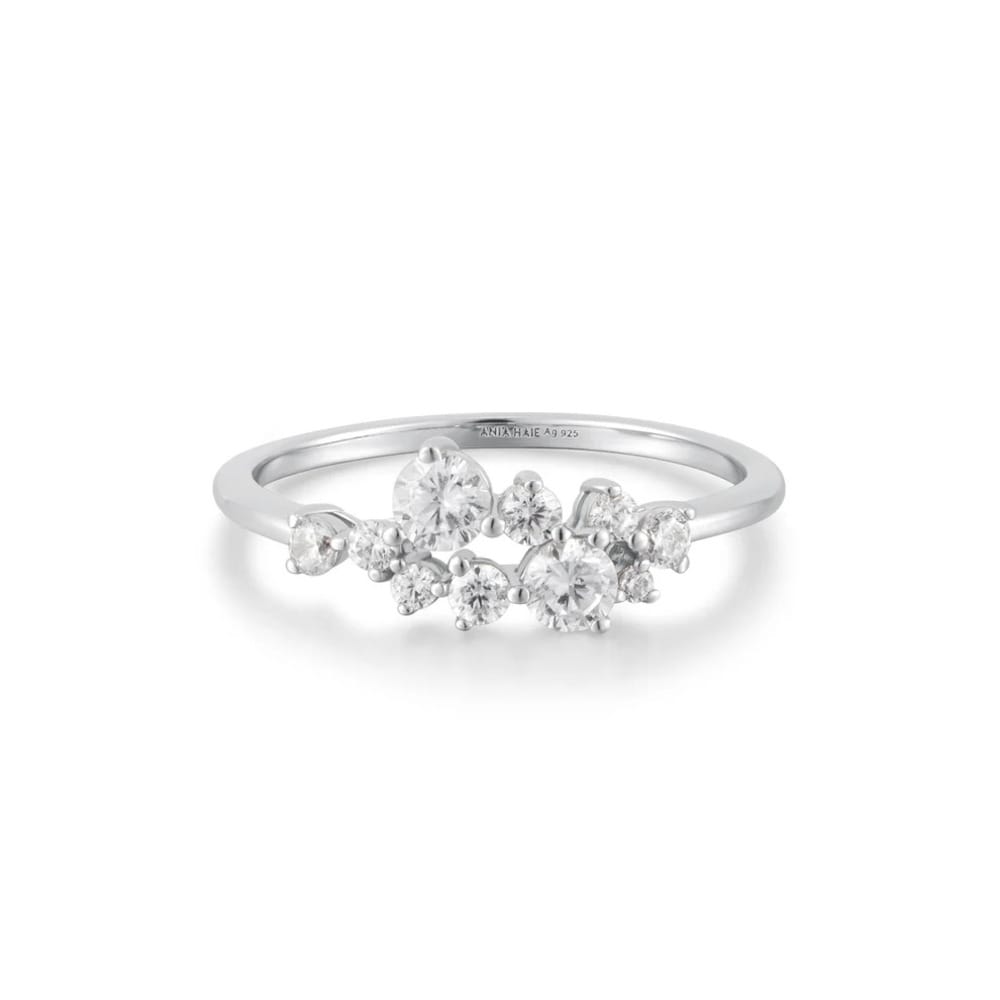 Ania Haie Silver Flower Cluster Pavé Ring