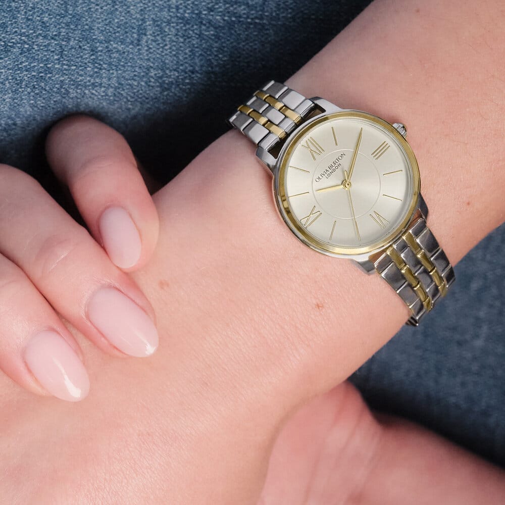 Olivia Burton Classic Westbourne White & Two Tone Bracelet Watch - Image 3