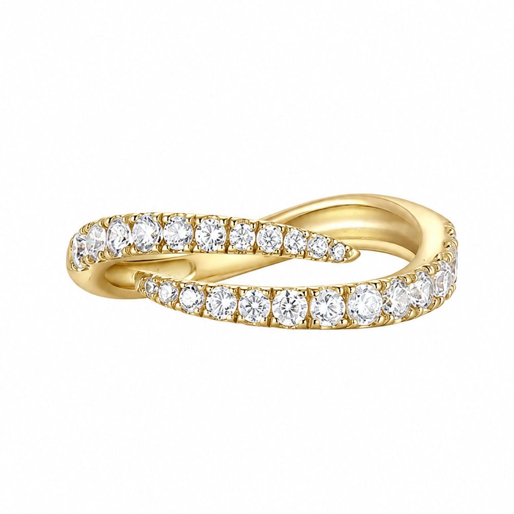 Gold Spiral Pavé Adjustable Ring Ania Haie