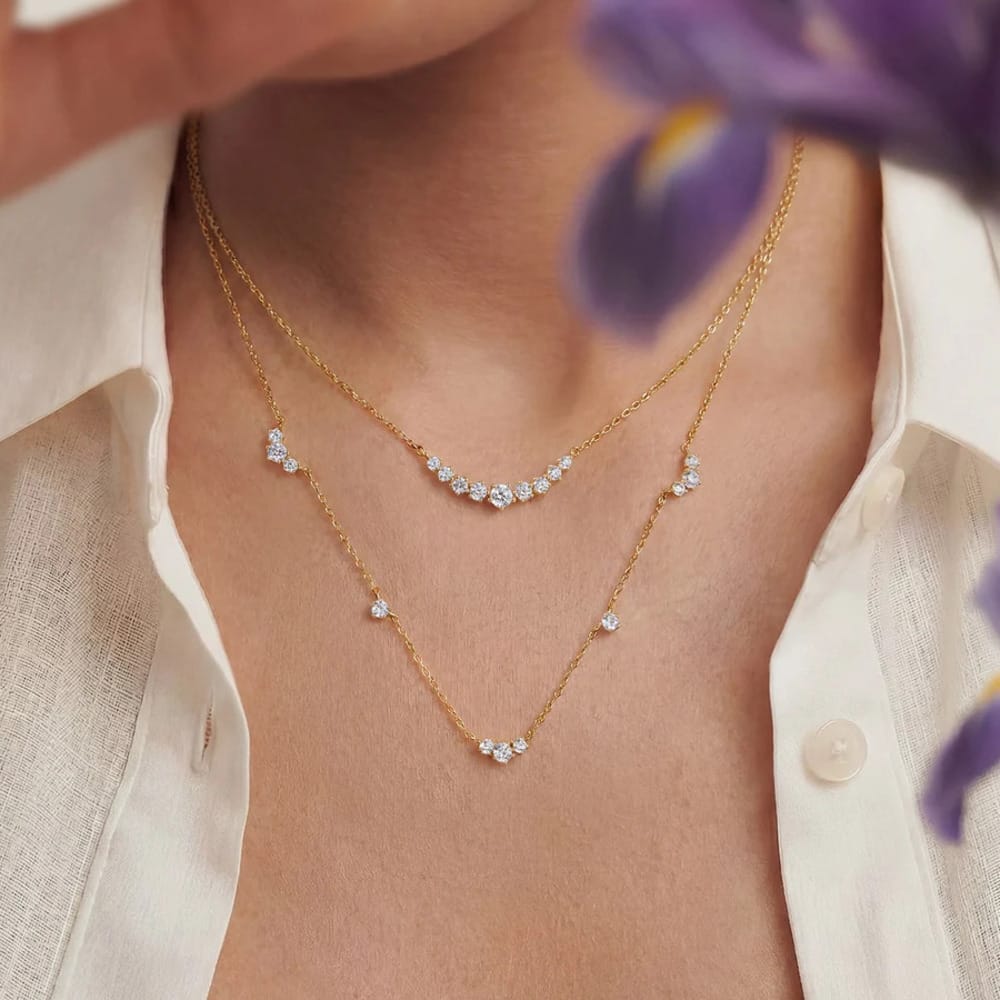 Gold Cluster & Single Station Necklace Ania Haie - Image 2