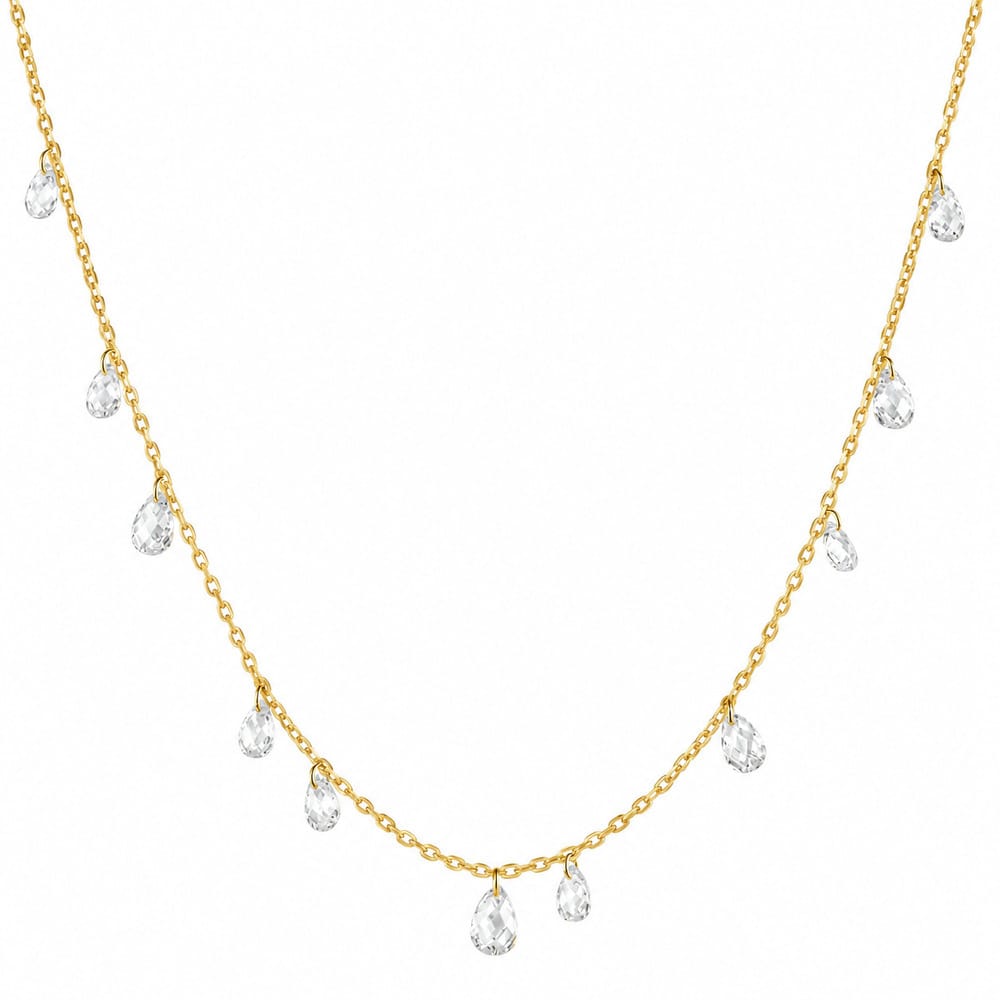 Gold Ethereal Teardrop Dangle Station Necklace Ania Haie