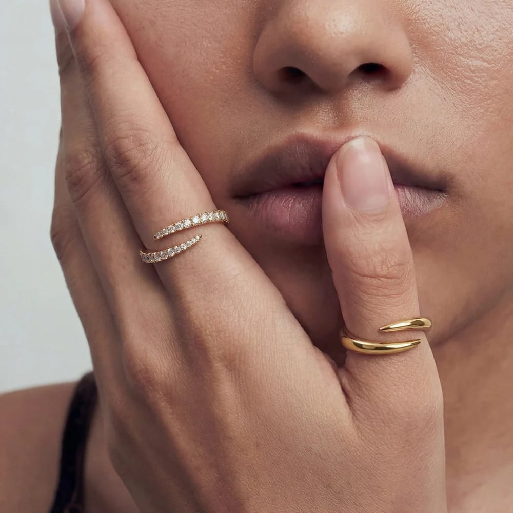 Gold Spiral Pavé Adjustable Ring Ania Haie - Image 2