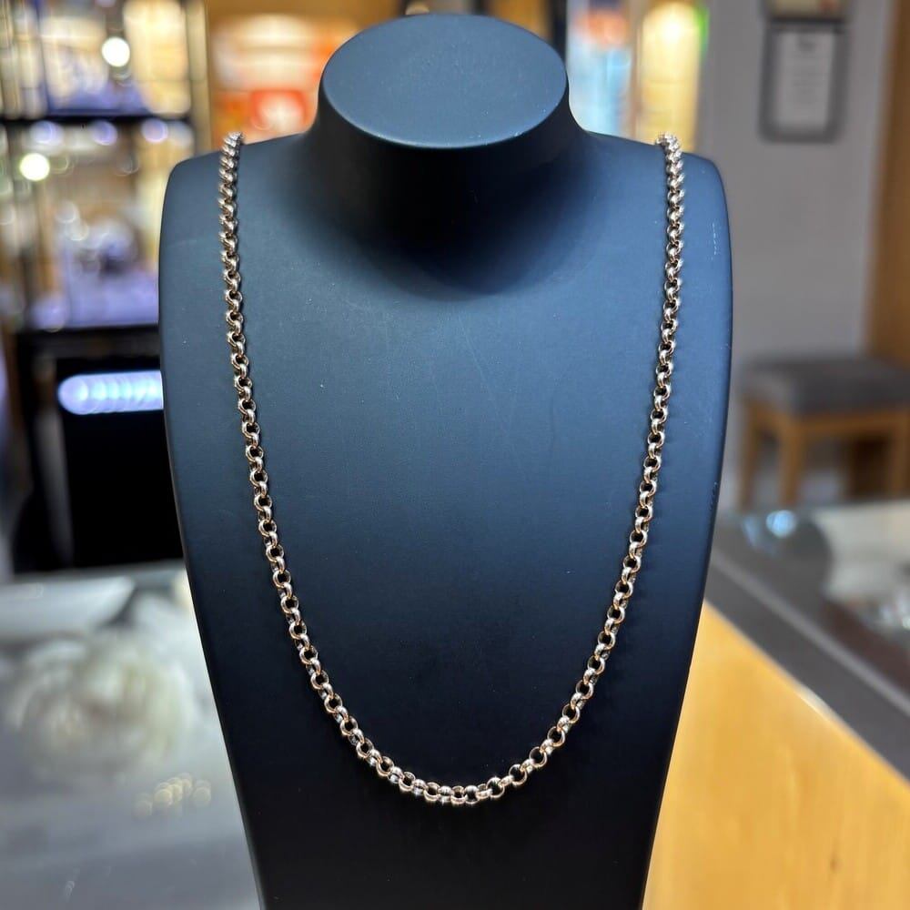Pre-owned 9ct Rose Gold Belcher Link Chain