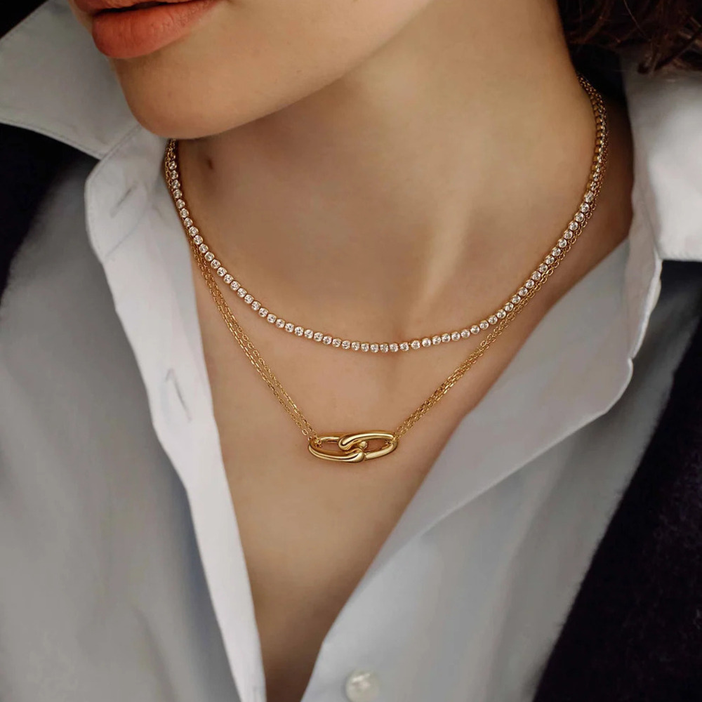 Gold Interlocked Necklace Ania Haie - Image 2