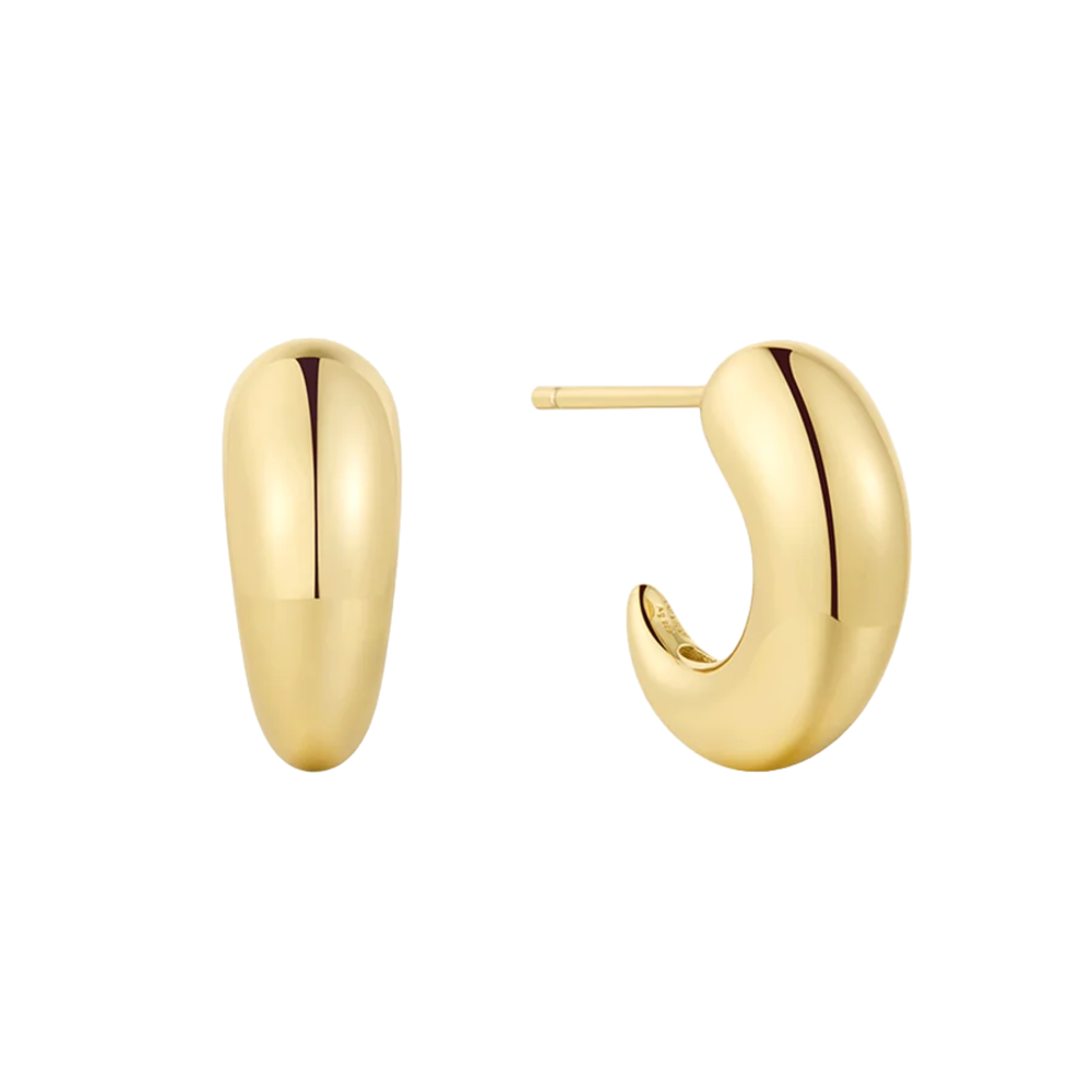 Gold Dome Stud Hoop Earrings Ania Haie