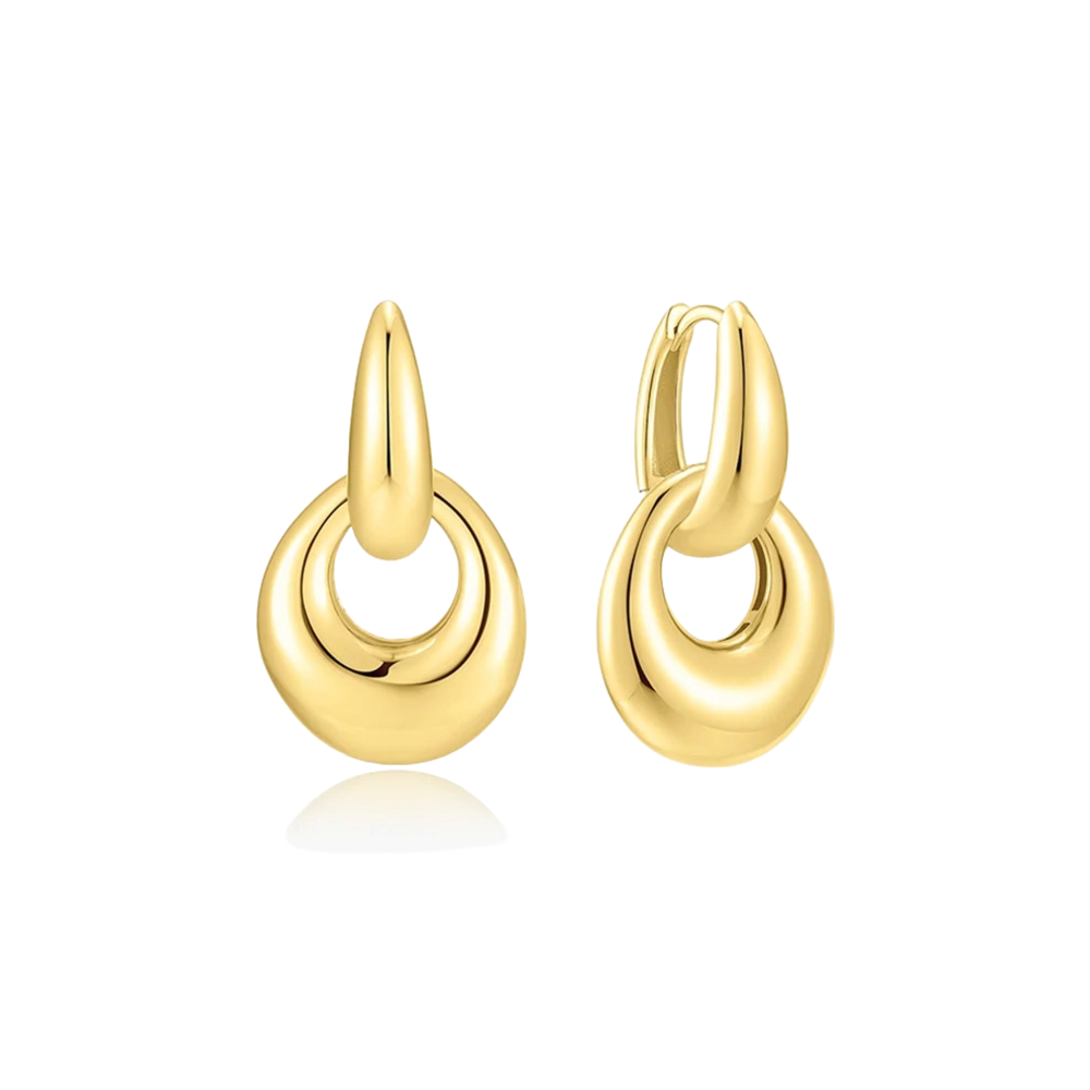 Gold Hollow Organic Pebble Drop Earrings Ania Haie