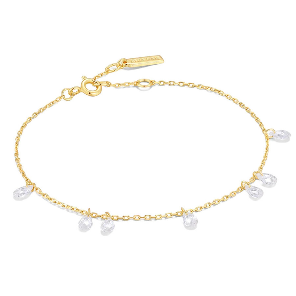Gold Ethereal Teardrop Dangle Station Bracelet Ania Haie
